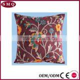 Indian Flower Embroidery Design Linen Cushion Cover Fabric thumbnail-6