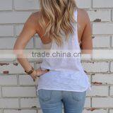 Cotton Crop Top Tank Top2014 New Arrive Women Different Size for Choice & Short Front Long Back Printed thumbnail-3