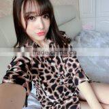 Chiffon Breathable Printed Leopard Black Sleep Shirt Women Pajamas thumbnail-2