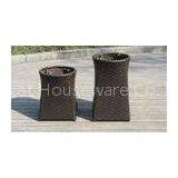 Resin Wicker Storage Box , Grey Synthetic Rattan Storage Case