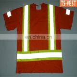 High visibility Short Sleeve Reflective Strips Safety Polo Shirt