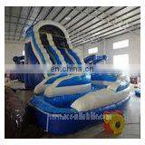 Curve inflatable water slide with pool