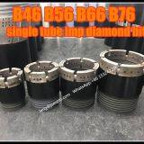 Бурильные долота B56 с одним стволом, сверильные долота с керновым рабочим органом, насыщенными алмазами, долота для разведочных буровых работ, бурение горных пород с отбором керна, долота для геотехнических буровых работ