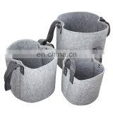 Grey Blue Color Felt Nonwoven Pot 10 Gallon Grow Bag Black thumbnail-2