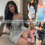 2020 Hot Summer Women Girls Lady Sexy Casual Off the Shoulder Dress thumbnail-1