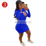 Season Autumn Items Solid V-neck Bodycon Women Stylish Sexy Dress 2021 Women Dresses Women Casual Dresses thumbnail-5