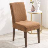 Brown Velvet Stretch Dining Room Chair Covers Soft Removable Dining Chair Slipcover thumbnail-1
