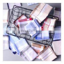 5Pcs/Lot Square Plaid Stripe Handkerchiefs Men Classic Vintage Pocket Cotton Towel For Wedding Party 38*38Cm Random Square Plaid thumbnail-3