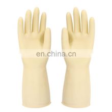 Sunnyhope custom industrial Not Powder Free Powdered latex long cuff White Rubber gloves