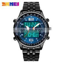 2018 Hot Skmei AD1032 Stainless Steel LED Digital and Quartz Men Wristwatch Top Brand China Supplier Watch thumbnail-2