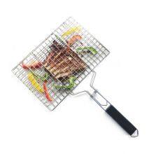 Portable Easy-to-flip With Removable Handle Grill Basket Fish Grill Non-Stick Foldable Nets thumbnail-5