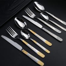 Sun Flower Gilded Cutlery Set Stainless Steel Flatware Kitchen Silverware Steak Tableware Dinnerware Spoon Fork Knife thumbnail-2