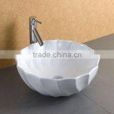 Flower Shaped Fancy Ceramic Wash Bathroom Sink thumbnail-1