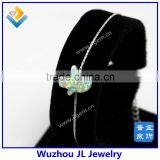 925 Sterling Silver Chain White Opal Hamsa Bracelet thumbnail-6