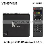 Vensmile K1 PLUS Smart tv box 3G USB dongle Amlogic S905 Quad core Android 5.1.1 tv box K1 PLUS