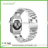 Shengo Stainless Steel Metal Strap Watch Band for Apple Watch With Band Adapter