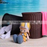Handmade weaving plastic bathing towel holder basket in hotel