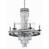 Designer Selected 10 Lights Black Cast Iron Crystal Chandelier for Living Room thumbnail-2