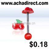 Fashion Barbell Jewelry in Red Acrylic Cherry Design (14g) Price Starts From US $0.18 thumbnail-1