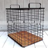 Custom made size cheap durable metal storage basket with handle