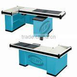 Supermarket Checkout Counter With Conveyor Belt Fashion in Desigh