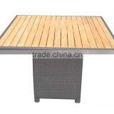 Wood Table Top Outdoor Wicker Table thumbnail-3