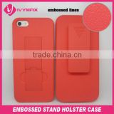 newest embossed kickstand hard case for iphone 5 crystal case