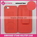 Newest Embossed Kickstand Hard Case for Iphone 5 Crystal Case