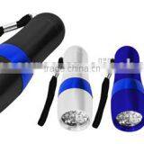 TE064 2015 Promotion Aluminum Zoom in and Out 9/12LED Flashlight With Lanyard thumbnail-1