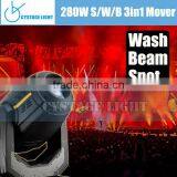 Stage Lighting Manufacturer Wholesale Beam Spot Wash 280W 3 in 1 Moving Head Light thumbnail-2