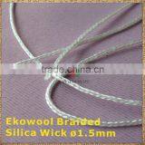 2014 Spring Canton Fair 1.5mm silica rope for E cigarette Ekowool Braided silica rope with RoHS Compliant