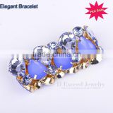 Free sample 2016 new design expandable wire Custom lady rhinestone bracelet