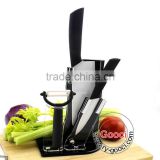 BLACK handle 4"+ 6.5"+Peeler two knife Ultra Sharp Kitchen Ceramic knife Set Cutlery Knives straight