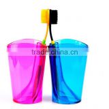 Hot sale Bright colors 2 in 1 toothbrush antiscale washing gargle cup/plastic toothbrush cup