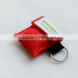 Woven Pouch Disposable Keyring Cpr Face Shield,cpr Breath Mask