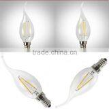 Hot Sale Tailed Clear 4W COB LED Filament Bulb E14