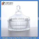 LongRun 2015 popular 264ml elegant Clear Glass Candy box glass bowl Container with lid manufacure