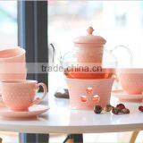 Good Quality Creative Customized Pure Color Bone China Ceramics Tea Set thumbnail-2