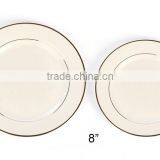 Blank Heat Press 8" Blank Double Golden Rim Personalized Ceramic Plates thumbnail-6