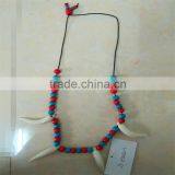 Exquisite Design Dress Party Blue-red Beaded With Ivory Necklace