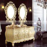 WTS-221SYO European Style Classic Antique Beige Bathroom Vanity Plated Gold Foil