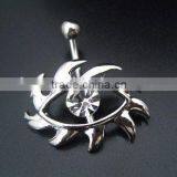 316l Elegant Zircon Wheel Geer Belly Piercing Jewelry