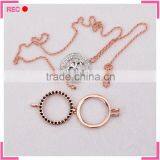 Imitation Gold Necklace Imitation Jewelry With Round Pendant, Imitation Gold Necklace for Women thumbnail-4