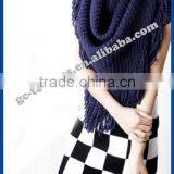 100% Acrylic Navy Shawl/capelet With Tassel for Lady thumbnail-1