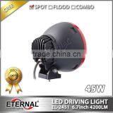45W 6.7" Vision Cannon Jeep SUV Offroad Black Red Chrome Narrow LED Spot Driving Light thumbnail-5