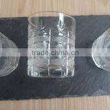 Elegant Rough Edge Black Slate Coaster With Crystal Glass Tumbler thumbnail-6