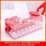 Lacework Sewing Red Decorative Tissue Boxes thumbnail-1