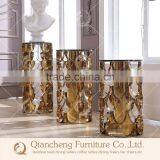 Golden Color Metal Flower Stand Pergola With Marble Top thumbnail-1