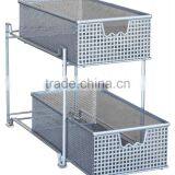 Two Tier Mesh Sliding Cabinet Basket Organizer thumbnail-1