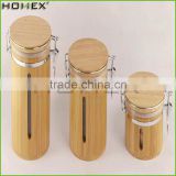 Handcrafted Design Unique Bamboo Coffee Sugar Tea Canister&Container with High Quality Bamboo Sealed Lid/Homex_Factory